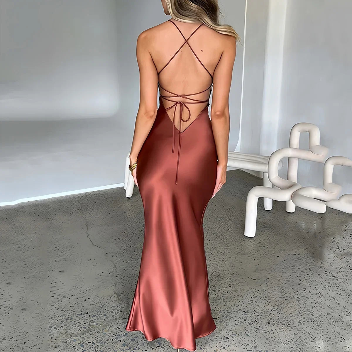 Robe Sexy Satin Dresses Élégante