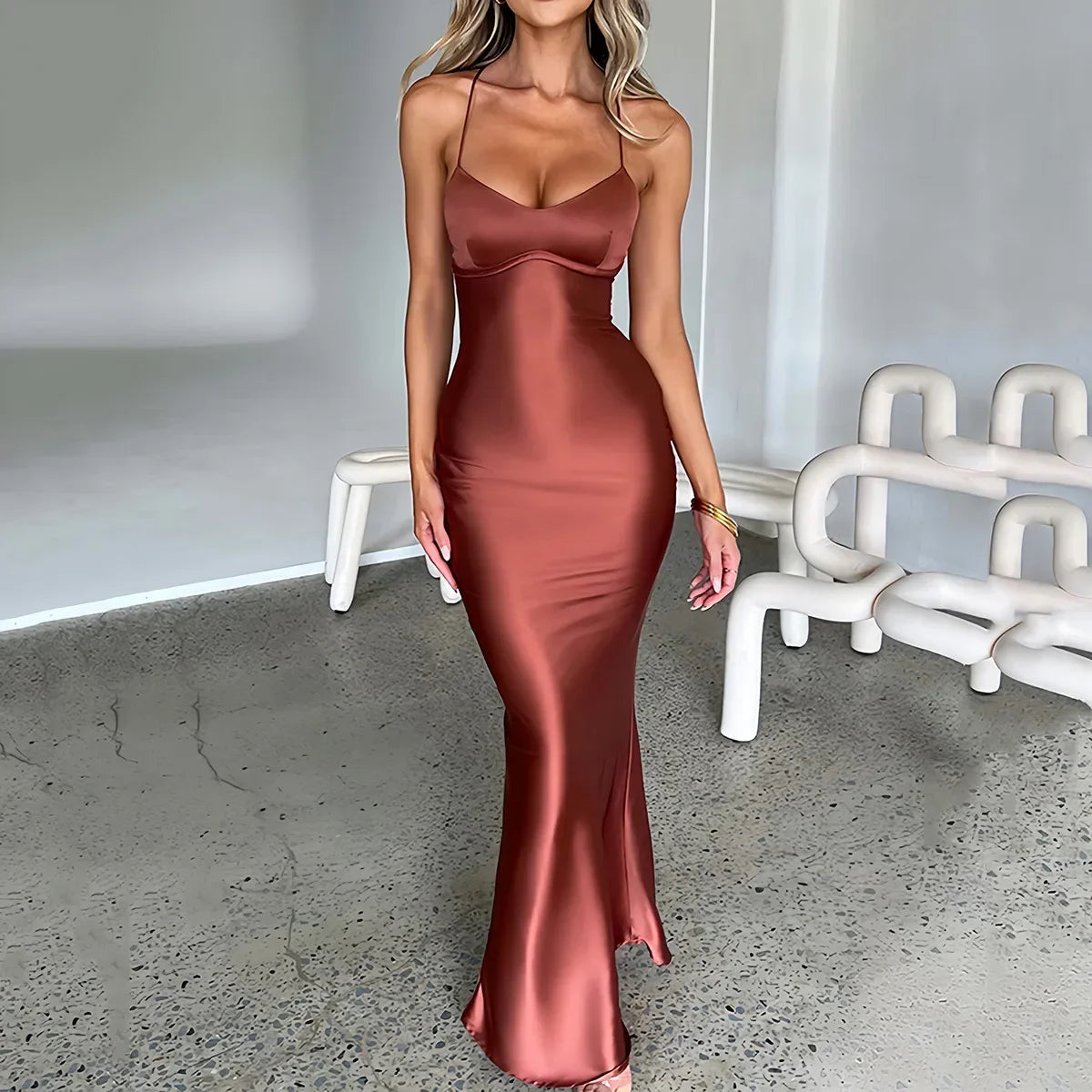 Robe Sexy Satin Dresses Élégante